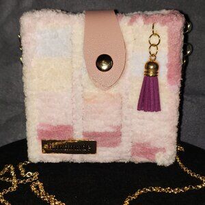Handmade Pink Yarn Mini Tote